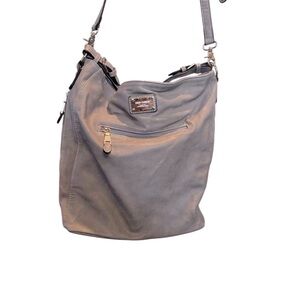 Coco + Carmen Women's Gray Leather Shoulder Bag Chic Timeless GUC